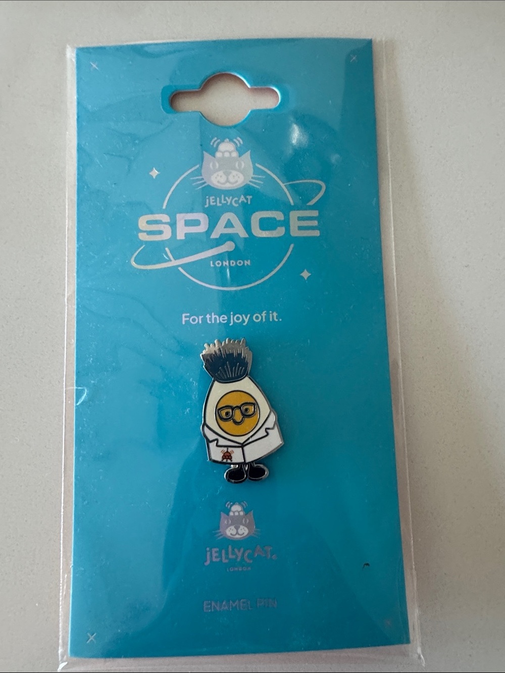 AUTHENTIC Korea Space Jellycat Boiled Egg Scientist Outfit Exclusive enamel pin